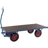 Kongamek Schwerlastwagen Stahl 3000x1000x490mm grau mit Feststellbremse und Ziehgriff Ø400mm Luftbereifung 1500kg Tragkraft