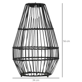 Outsunny Solarleuchte Stahl/Rattan schwarz