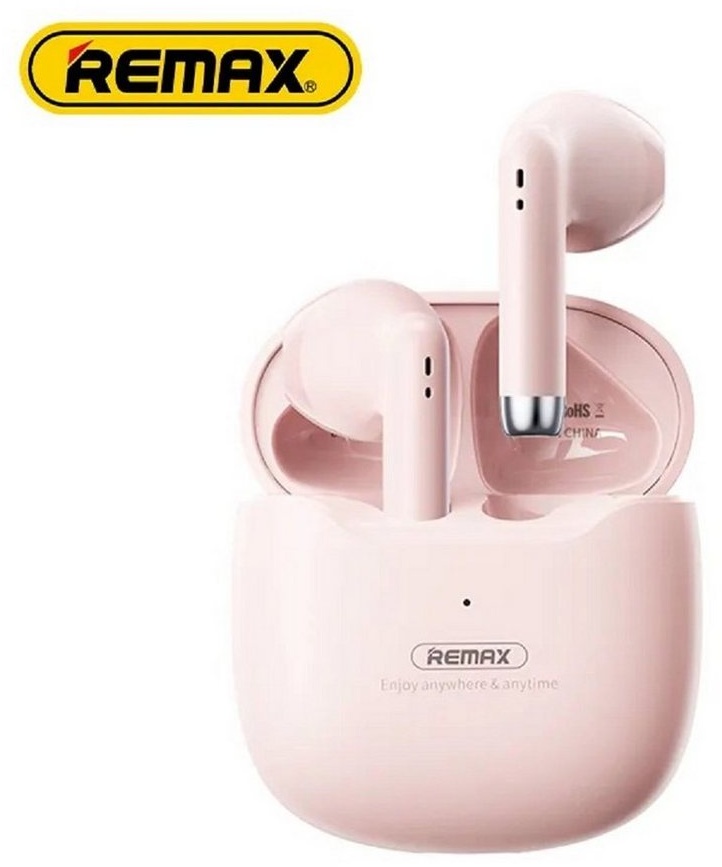 Remax TWS-19 5.3 Kopfhörer mit Ladecase für Smartphone (Schwarz) Bluetooth-Kopfhörer (Bluetooth, Touch Control, Wireless, TWS, Bluetooth, Stereo, 5h Musik, For Video Game und Sport) rosa