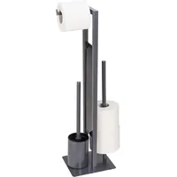 Wenko WC-Garnitur Rivalta Grau/Schwarz
