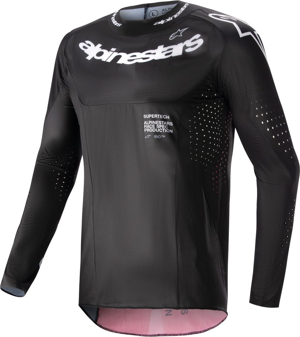 Alpinestars Supertech Ward Motorcross shirt, zwart-rood, XL