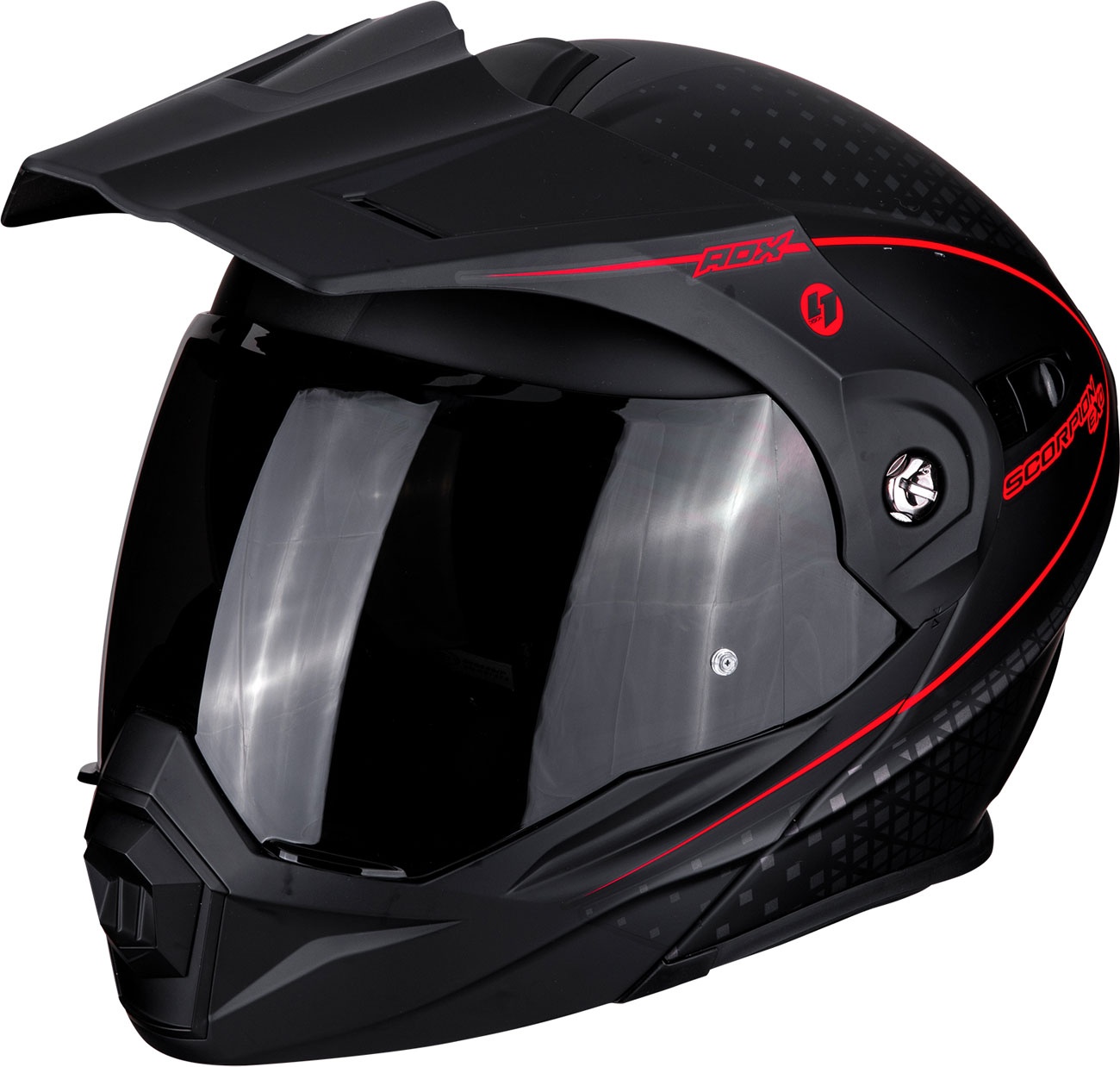 Scorpion ADX-1 Horizon, casque à bascule - Mat Noir/Rouge Néon - XS