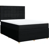 vidaXL Boxspringbett mit Matratze Schwarz 140x200 cm Stoff