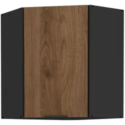 Küchen Eckhängeschrank 60x60 cm Küche MONZA Okapi Nußbaum Küchenzeile