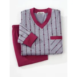 Kings Club WITT WEIDEN Schlafanzug in grau-bordeaux-meliert | Gr.: 44/46,