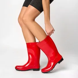 Ladeheid Damen Gummistiefel 100% Wasserdticht Regenstiefel Damen LA-967 (Rot/Schwarz, 37 Eu) - 37