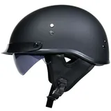 BDTOT Halbschalenhelm Mit ECE Jethelm Retro Visier Motorrad-Helm Brain-Cap Roller Moped Scooter-Helm für Cruiser Chopper