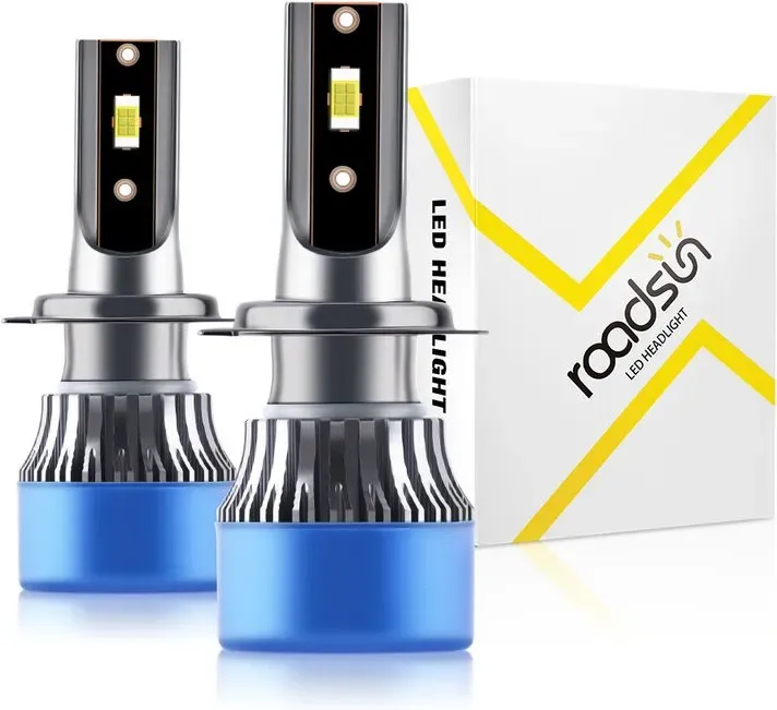 Roadsun H7 LED-Strahlenspitzenscheinwerfer für Powersports, 6000 K, 800 % hellere Beleuchtung, für UTV, ATV und Offroad-Fahrzeuge