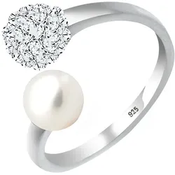 Elli Ring Statement Perle Kristalle 925 Silber 54 Damen 