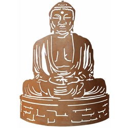 440s Gartenfigur 440s Rostfigur Buddha halbrund gebogen, (Stück) braun