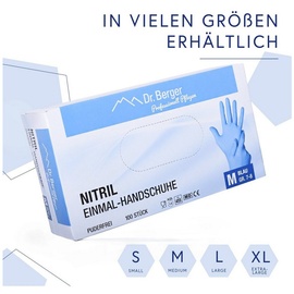 Dr. Berger Nitril Einmalhandschuhe latex- und puderfrei Blau Gr. L