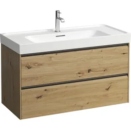 Laufen MEDA Waschtischunterbau, 2 Schubladen, wildeiche