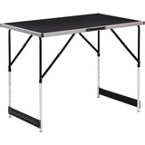 Woltu WOLTU® Campingtisch Klapptisch Gartentisch Arbeitstisch Balkontisch höhenverstellbar Aluminium Stahl MDF Schwarz CPT8121sz