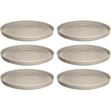 LEONARDO HOME Speiseteller ROMA 6er Set • Ø 22 cm • Mikrowellen- & Spülmaschinengeeignet • stapelbar • Geschirr für 6 Personen • Steingut-Teller mit glasierter Oberfläche • beige • 026361