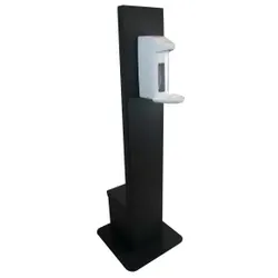 Euraneg Desinfektionssäule, Edelstahl SD110, Hochwertige Desinfektionssäule in schlichtem und modernen Design, 1 Stück - Farbe: schwarz