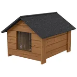 QLS Hundehütte, Wetterfest Hundehaus Hundehöhle Winterfest Isoliert Holz 3 Größen 84x68x58 cm