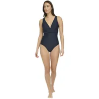 Tommy Hilfiger Damen Micro Ruffle Over The Shoulder Everyday Basic One Piece Badeanzug, Kapitän des Himmels (Sky Captain), 42 - 42