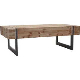 Mendler Couchtisch HWC-A15a, Wohnzimmertisch, Tanne Holz rustikal massiv MVG-zertifiziert 40x120x60cm ~ naturfarben