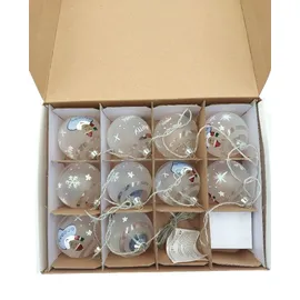 Buri LED Lichterkette aus Glas-Weihnachtskugeln Weihnachtsbeleuchtung Weihnachtsdeko
