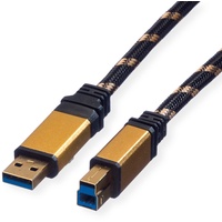 Roline GOLD USB 3.0 Kabel, Typ A-B 1,8m