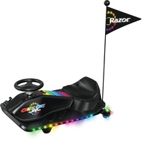 Razor Razor, Crazy Cart Shift Lightshow-Drifting Go-Kart für Kinder von mehrfarbige LED-Lichter, Power Core Hub-Motor, Fußpedal mit Variabler Geschwindigkeit