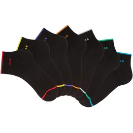 H.I.S. Kurzsocken 7er Pack Schwarz/Grün/Lila/Rot 43-46