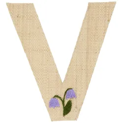 RICE Raffia Buchstaben Sticker, V, Blumen