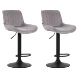 CLP 2er Set Barhocker Lentini Samt schwarz