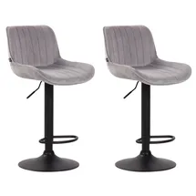 CLP 2er Set Barhocker Lentini Samt schwarz