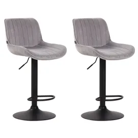 CLP 2er Set Barhocker Lentini Samt schwarz