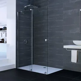 Hüppe Xtensa pure Walk-In Gleittür mit festem Segment, Breite:110cm, Anschlag links, XT0102069301, Duschkabinen, silber hochglanz