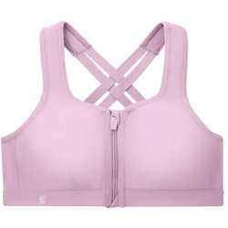 GLAMORISE Sport-BH mit Reißverschluss vorn - Lavendel 105C Damen 