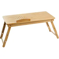 Beliani Klappbarer Laptoptisch Orge, Hellbraun 57 cm 35 cm