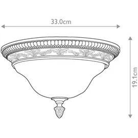 Elstead Lighting Sonoma Valley 2-flammige Deckenleuchte E27 Gealtertes Schildpatt