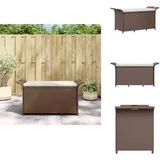 Gartenbank Mit Kissen Braun 116x46x57 Cm Poly Rattan - Gartenbank - Gartenbänke - Garten Sitzbank - Outdoor Sitzbank