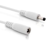 InLine DC Verlängerungskabel, Universal Netzteil Verlängerungskabel für LED Streifen, Überwachungskameras, Drucker, Router, Switches uvm., DC Stecker/Buchse 5,5x2,1mm AWG 18 weiß, 0.5m