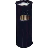 Durable Papierkorb Metall mit Ascher, entnehmbarer Inneneimer und Ascher, rund, schwarz, 333001