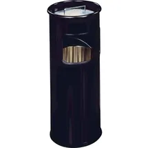 Durable Papierkorb Metall mit Ascher, entnehmbarer Inneneimer und Ascher, rund, schwarz, 333001