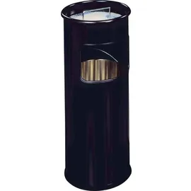 Durable Papierkorb Metall mit Ascher, entnehmbarer Inneneimer und Ascher, rund, schwarz, 333001