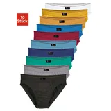 LE JOGGER Slip unifarben blau/gelb/grün/schwarz/weiß XL 10er Pack