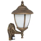 Licht-Erlebnisse Laterne Glas Metall E27 mit Bewegungsmelder IP43 gold