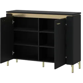 Quartier Kommode Norica 110,4 x 87,3 x 40 cm Schwarz