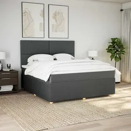 vidaXL Boxspringbett 180 x 200 cm Dunkelgrau