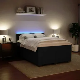 vidaXL Boxspringbett mit Matratze Schwarz 140x200 cm Samt