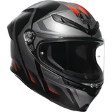 AGV K6 S Karve Integralhelm - Matt Schwarz/Grau/Rot / XXL