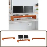 Vidaxl - Monitorständer Wachsbraun 100x27x15 cm Massivholz Kiefer - Monitorständer - Massiver Holzkasten - Laptoptisch - PC-Arbeitsplatz - Ergonomisch