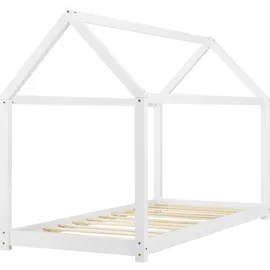 [en.casa] Kinderbett Netstal 80 x 160 cm Kiefer weiß