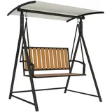 Outsunny Hollywoodschaukel Schwarz 2-Sitzer