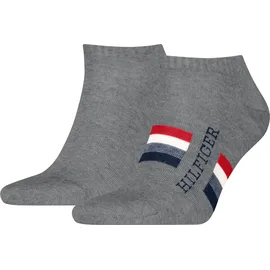 Tommy Hilfiger Sneakersocken »TH MEN SNEAKER 2P TAB« 2 Paar, Atmungsaktiv, Markenlogo Gr. 39-42, mid grey melange, , 33648159-39
