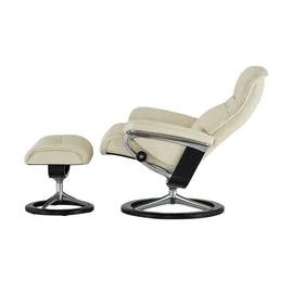 Stressless Relaxsessel Sunrise Leder 92 x 105 x 80 cm creme mit Hocker